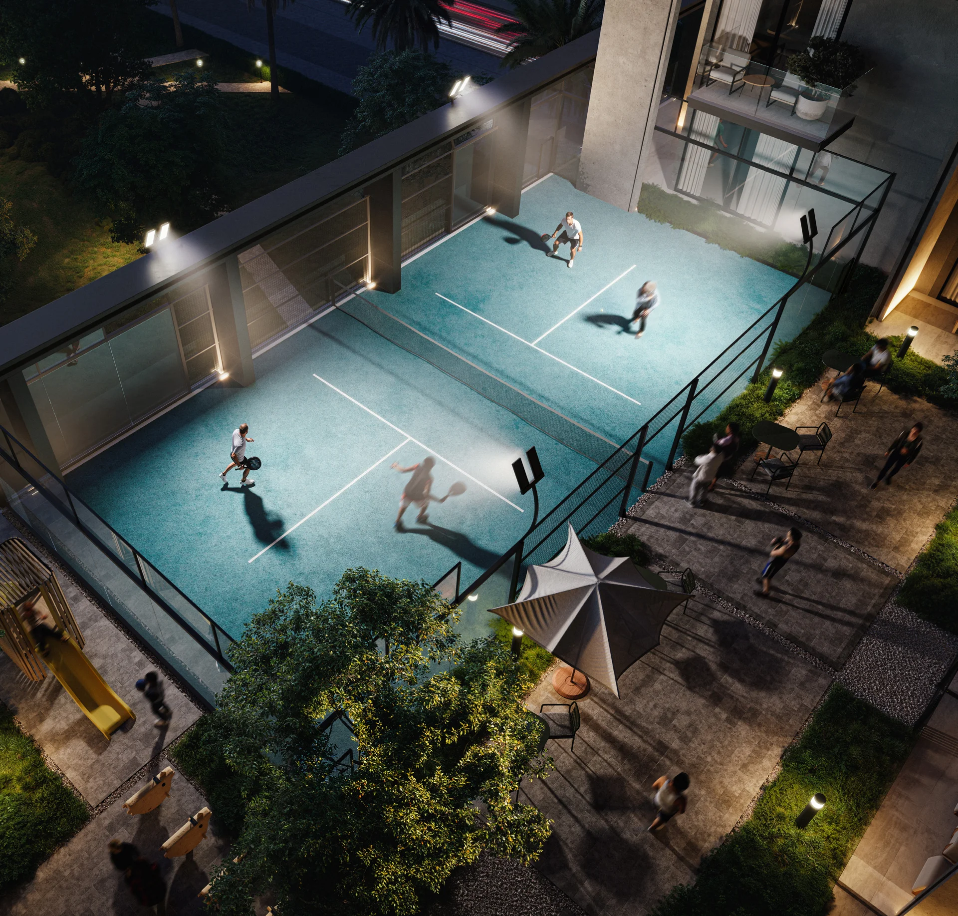 KORE pools and landscaped wellness spaces